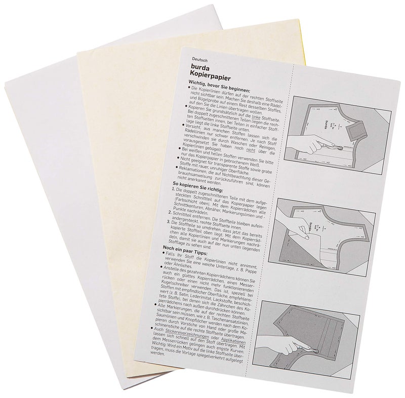 Burda 2Gcar, Yellow and White Tracing Carbon Paper 83 x 57 cm, 2 Sheets, One Size Z001608 - Image 3
